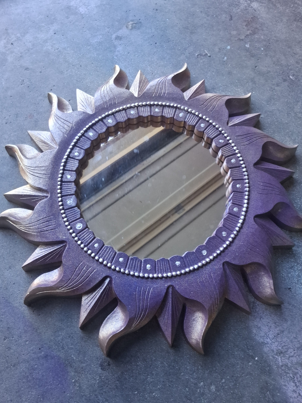 Sunburst Decorative Wall Mirror - Purple